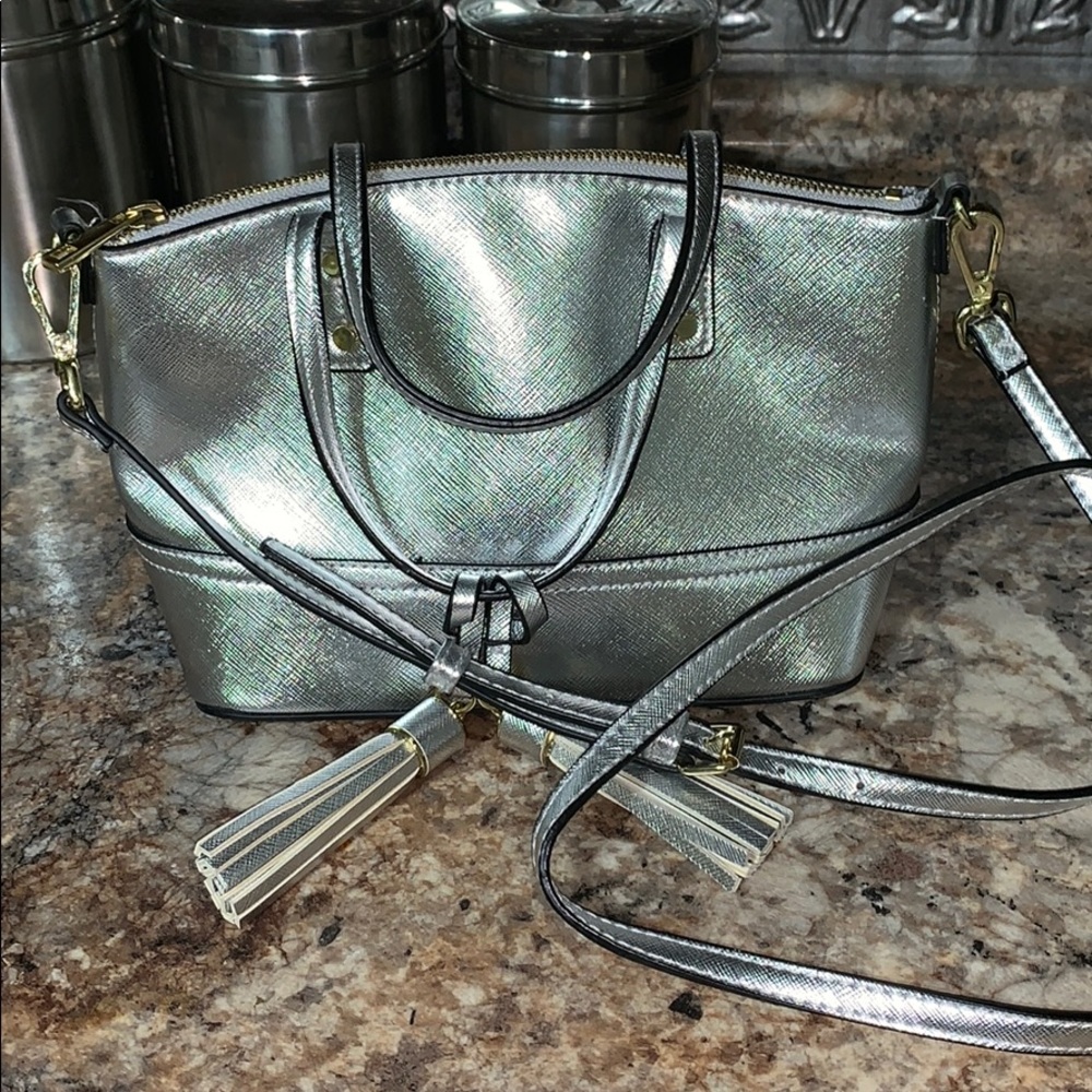 Silver crossbody purse
